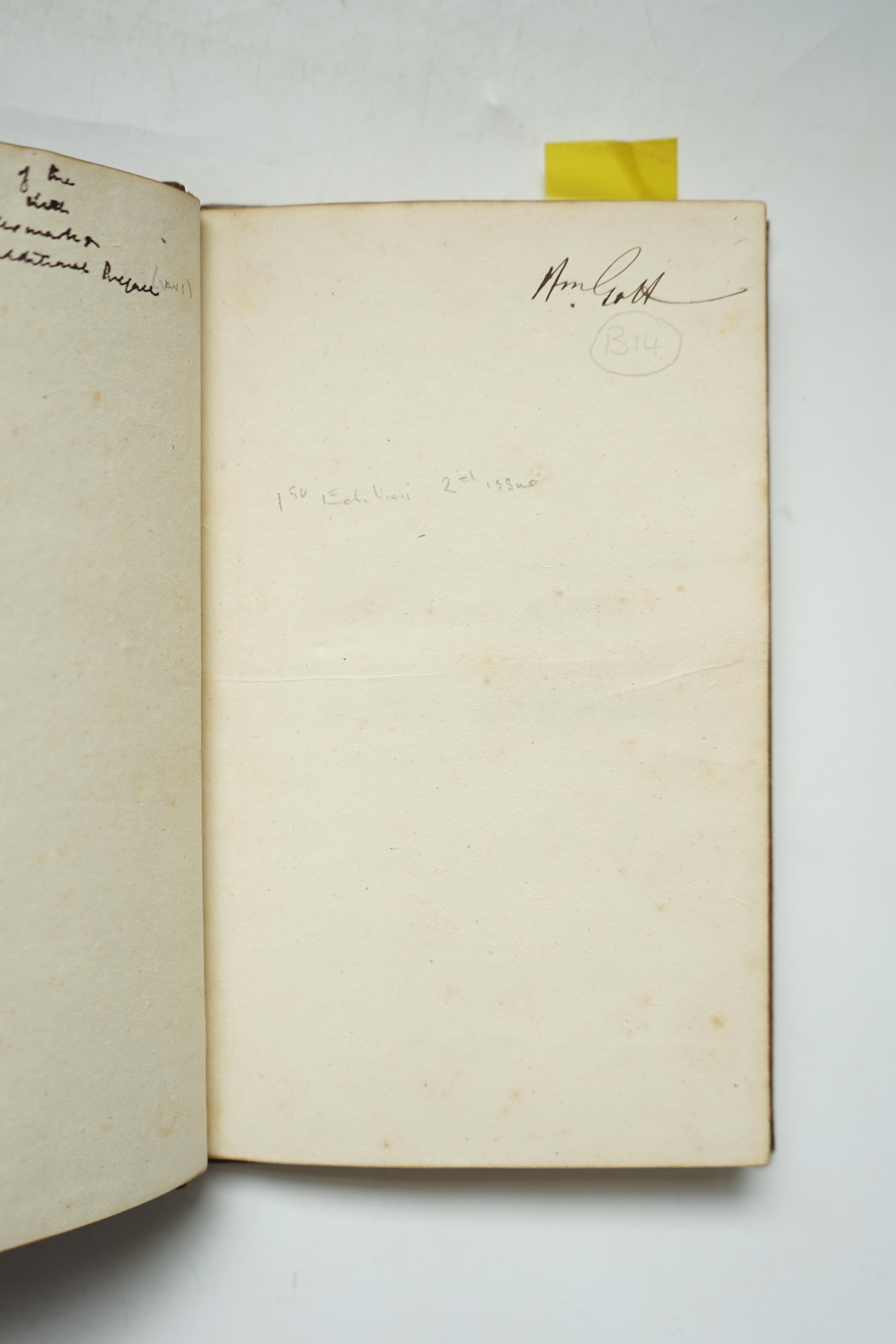 Byron, George Gordon Noel, Lord - English Bards and Scotch Reviewers . A Satire, 1st edition, with half title and preface, 12mo, calf, London, [1809].
